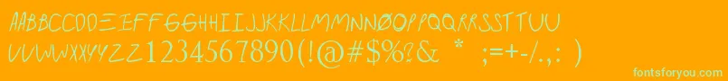 Paramorealbum Font – Green Fonts on Orange Background