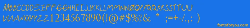 Paramorealbum Font – Orange Fonts on Blue Background