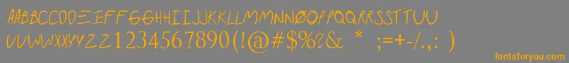 Paramorealbum-Schriftart – Orangefarbene Schriften auf grauem Hintergrund