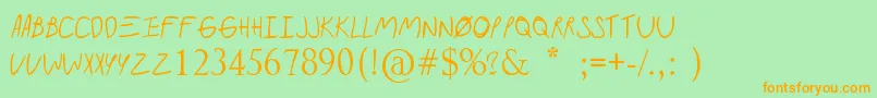 Paramorealbum Font – Orange Fonts on Green Background