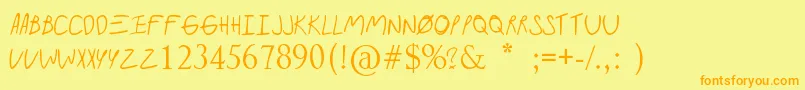 Paramorealbum Font – Orange Fonts on Yellow Background