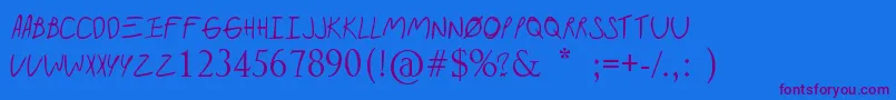 Paramorealbum Font – Purple Fonts on Blue Background