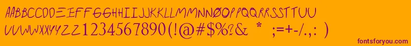 Paramorealbum Font – Purple Fonts on Orange Background