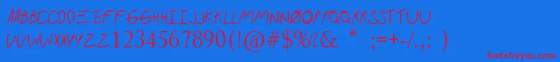 Paramorealbum Font – Red Fonts on Blue Background