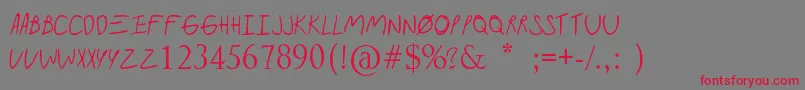 Paramorealbum Font – Red Fonts on Gray Background