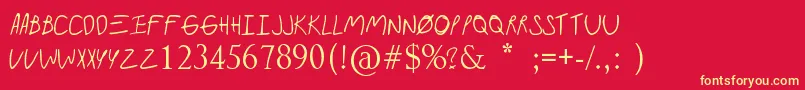 Paramorealbum Font – Yellow Fonts on Red Background