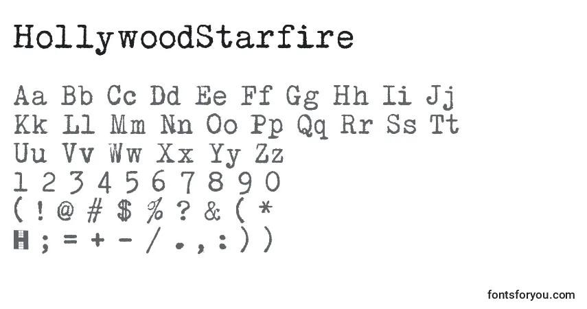 Czcionka HollywoodStarfire – alfabet, cyfry, specjalne znaki