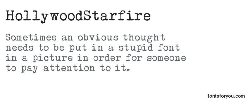 Przegląd czcionki HollywoodStarfire