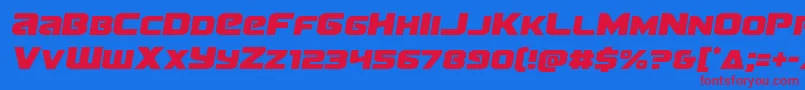 Terransemital Font – Red Fonts on Blue Background