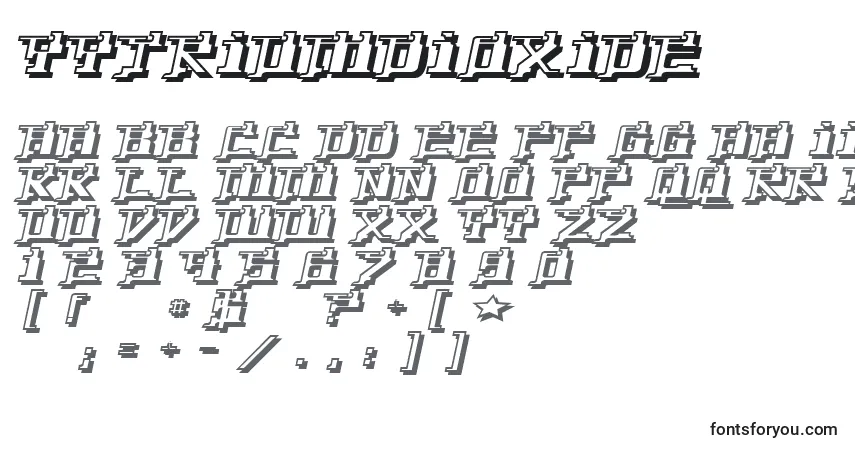 YytriumDioxide Font – alphabet, numbers, special characters