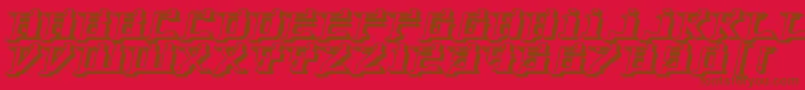 フォントYytriumDioxide – 赤い背景に茶色の文字