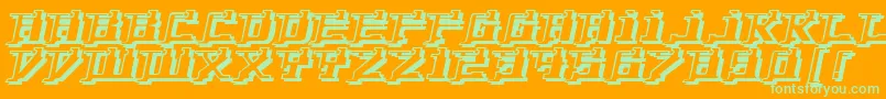 YytriumDioxide Font – Green Fonts on Orange Background