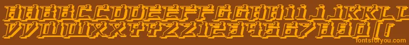 Czcionka YytriumDioxide – pomarańczowe czcionki na brązowym tle