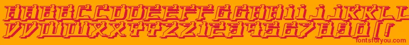 YytriumDioxide Font – Red Fonts on Orange Background