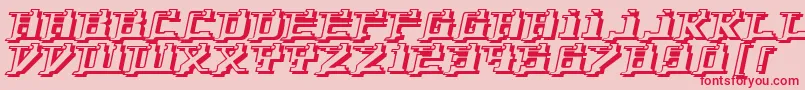 フォントYytriumDioxide – ピンクの背景に赤い文字