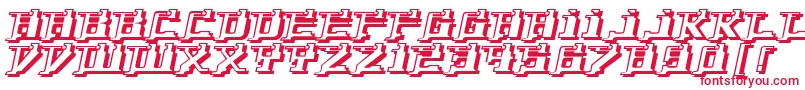 フォントYytriumDioxide – 白い背景に赤い文字