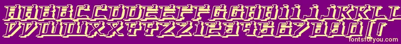 YytriumDioxide-fontti – keltaiset fontit violetilla taustalla