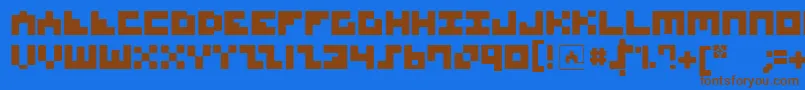 Fonte MksquaresBold – fontes marrons em um fundo azul