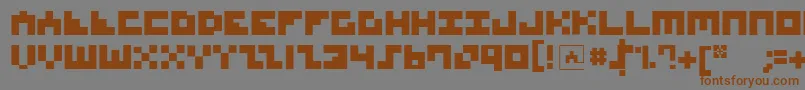 フォントMksquaresBold – 茶色の文字が灰色の背景にあります。