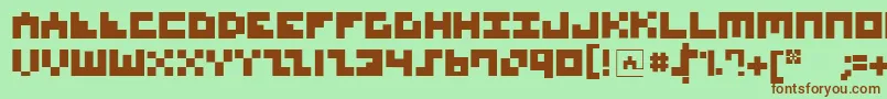 MksquaresBold Font – Brown Fonts on Green Background