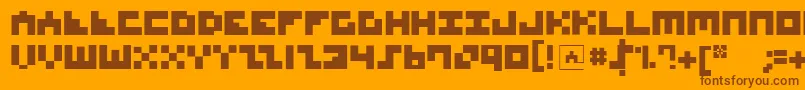 Fonte MksquaresBold – fontes marrons em um fundo laranja