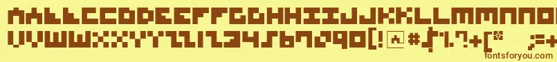Подробнее о шрифте MksquaresBold Шрифт MksquaresBold – коричневые шрифты на жёлтом фоне