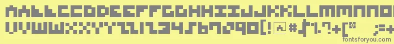 Fonte MksquaresBold – fontes cinzas em um fundo amarelo