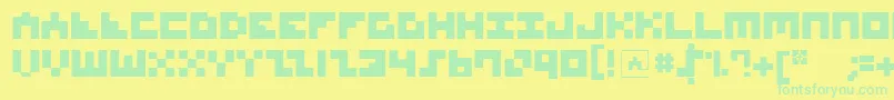 Fonte MksquaresBold – fontes verdes em um fundo amarelo