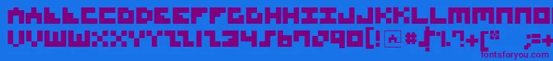 MksquaresBold Font – Purple Fonts on Blue Background