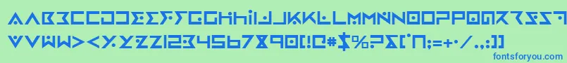 Fonte Iron ffy – fontes azuis em um fundo verde