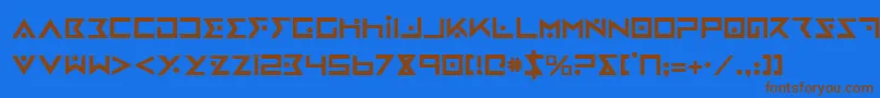 Iron ffy Font – Brown Fonts on Blue Background