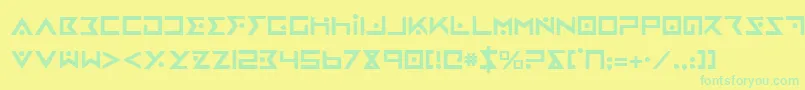 フォントIron ffy – 黄色い背景に緑の文字
