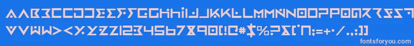 フォントIron ffy – ピンクの文字、青い背景