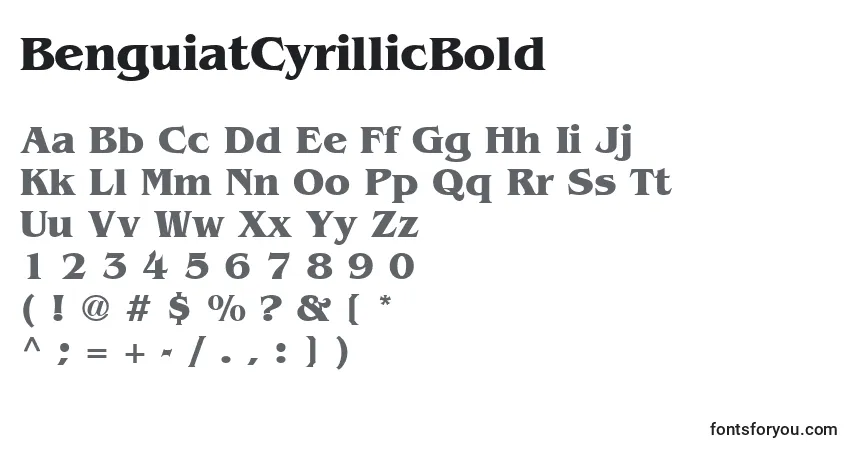 Czcionka BenguiatCyrillicBold – alfabet, cyfry, specjalne znaki