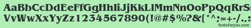 BenguiatCyrillicBold-fontti – mustat fontit vihreällä taustalla