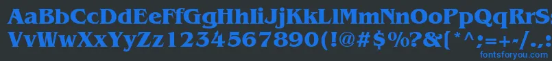 BenguiatCyrillicBold-Schriftart – Blaue Schriften auf schwarzem Hintergrund