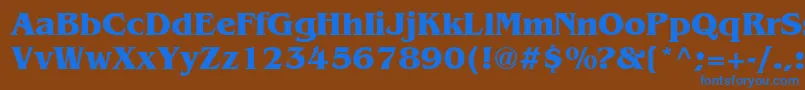 フォントBenguiatCyrillicBold – 茶色の背景に青い文字