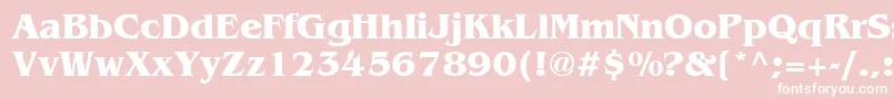 BenguiatCyrillicBold-fontti – valkoiset fontit vaaleanpunaisella taustalla