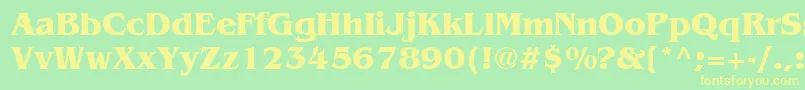 BenguiatCyrillicBold-fontti – keltaiset fontit vihreällä taustalla