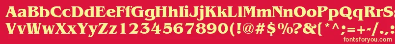 BenguiatCyrillicBold Font – Yellow Fonts on Red Background