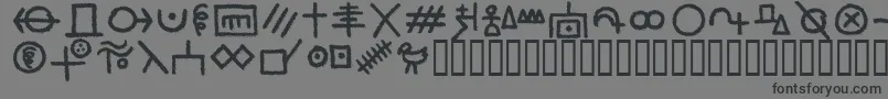 フォントHfHobofontSw – 黒い文字の灰色の背景