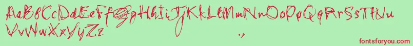 Shstrial Font – Red Fonts on Green Background