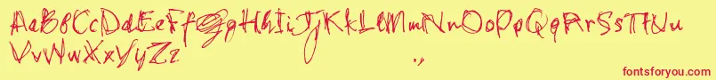 Shstrial-Schriftart – Rote Schriften auf gelbem Hintergrund