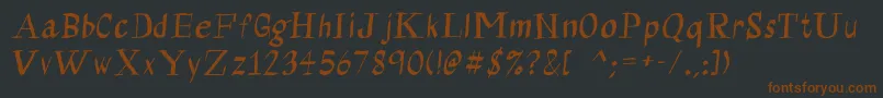 Calligraserif-fontti – ruskeat fontit mustalla taustalla