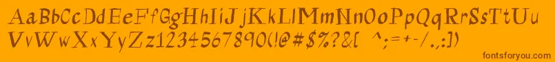 Weitere Informationen zur Calligraserif-Schriftart Calligraserif-Schriftart – Braune Schriften auf orangefarbenem Hintergrund