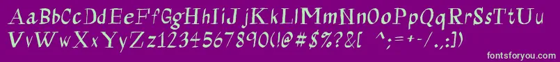 Calligraserif Font – Green Fonts on Purple Background