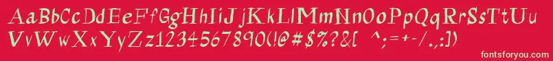 Calligraserif Font – Green Fonts on Red Background