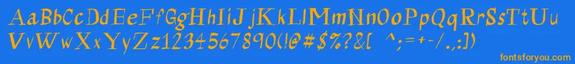 Calligraserif Font – Orange Fonts on Blue Background