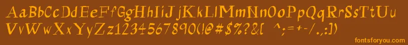 Fonte Calligraserif – fontes laranjas em um fundo marrom
