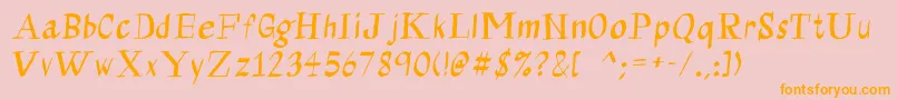 Calligraserif Font – Orange Fonts on Pink Background